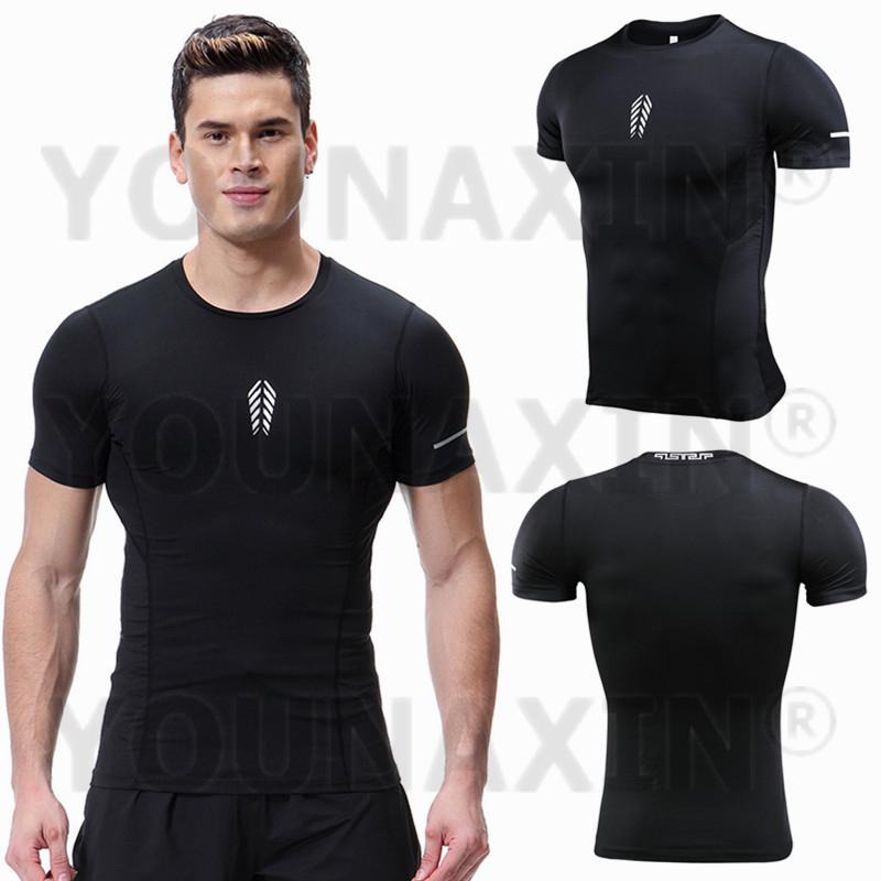 T Shirt Tight Fit - Men's Short Sleeves T-Shirt Gym Running